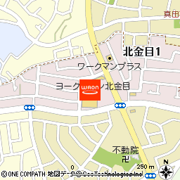 不二家ヨークマート北金目店付近の地図