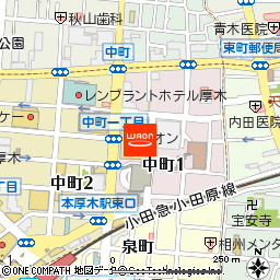 イオン厚木店付近の地図