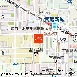 ナポリの窯　武蔵新城店付近の地図