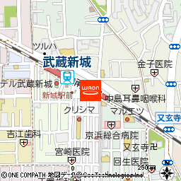 ビーンズ武蔵新城付近の地図
