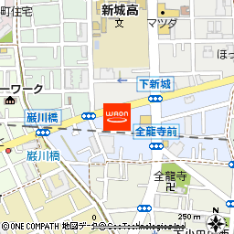 まいばすけっと下新城2丁目店付近の地図