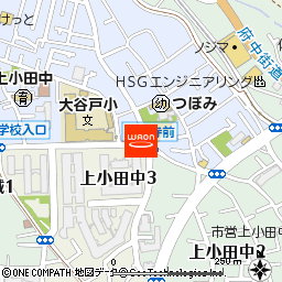 まいばすけっと上小田中1丁目店付近の地図