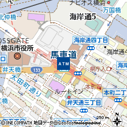 馬車道駅付近の地図