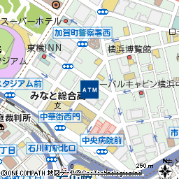 中華街善隣門付近の地図