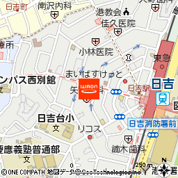 イオンリカー日吉店付近の地図