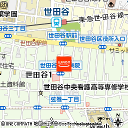 まいばすけっと世田谷1丁目店付近の地図