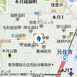 元住吉支店付近の地図