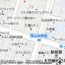 尾山台支店付近の地図