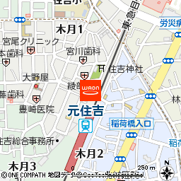 ヘアメイクアッシュ　元住吉店付近の地図