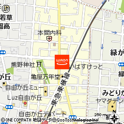 まいばすけっと自由が丘1丁目店付近の地図