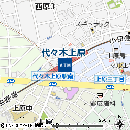 小田急代々木上原駅付近の地図