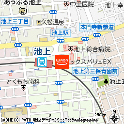 マックスバリュエクスプレス池上店付近の地図