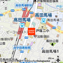 ピーコックストア高田馬場店付近の地図