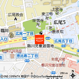 まいばすけっと広尾5丁目店付近の地図