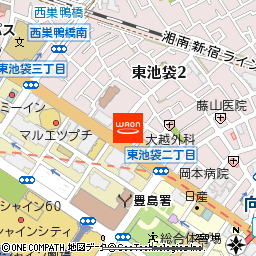 まいばすけっと東池袋2丁目店付近の地図