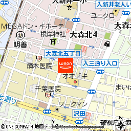 まいばすけっと大森北5丁目店付近の地図