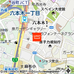 まいばすけっと六本木1丁目店付近の地図