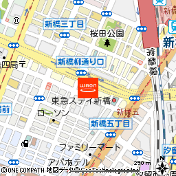 新橋玉木屋　新橋本店付近の地図