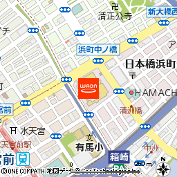 ピーコックストアトルナーレ日本橋浜町店付近の地図