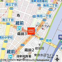 まいばすけっと蔵前駅北店付近の地図