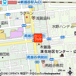 越谷ローンプラザ付近の地図