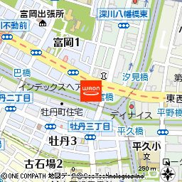まいばすけっと江東富岡1丁目店付近の地図