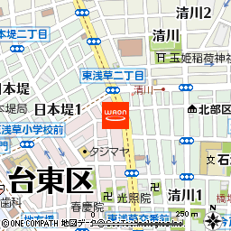 まいばすけっと東浅草2丁目店付近の地図