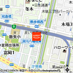まいばすけっと江東富岡2丁目店付近の地図