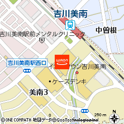 イオン吉川美南店付近の地図