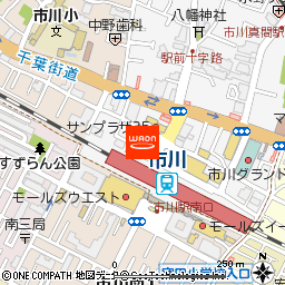 くすりの福太郎市川駅前店付近の地図