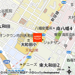 イオンタウン市川大和田付近の地図