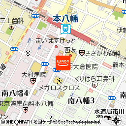 ヘアメイクアッシュ　本八幡店付近の地図