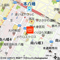 すし正・から正　本八幡付近の地図