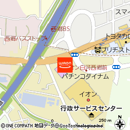 イオン白河西郷店付近の地図