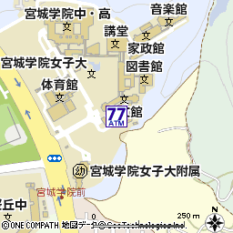 宮城学院（セブン銀行との共同利用ＡＴＭ）付近の地図