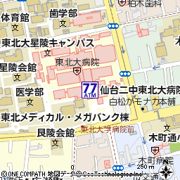 大学病院第二（外来診療棟）付近の地図