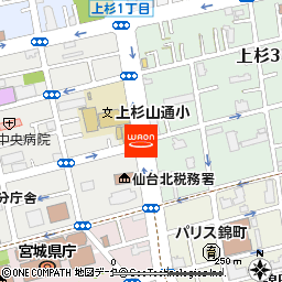 イオンエクスプレス仙台上杉三丁目店付近の地図