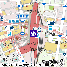 ＪＲ仙台駅3Ｆ付近の地図
