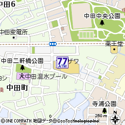 ヤマザワ中田店付近の地図