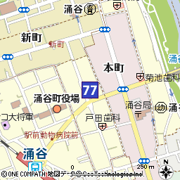 涌谷支店付近の地図