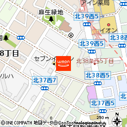 クリーニングエース北３８条店付近の地図