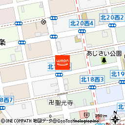 まいばすけっと北19条西4丁目店付近の地図