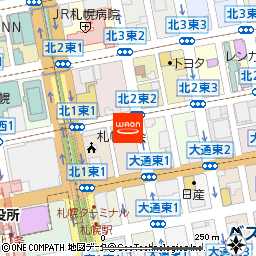 まいばすけっと北1条東1丁目店付近の地図