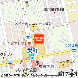 イオン札幌栄町店付近の地図