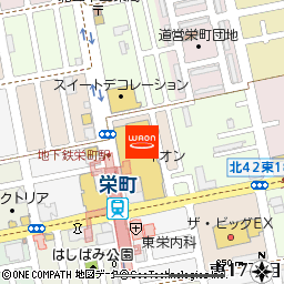 イオン札幌栄町店付近の地図