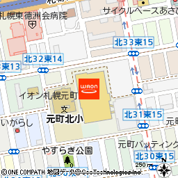 イオン札幌元町店付近の地図